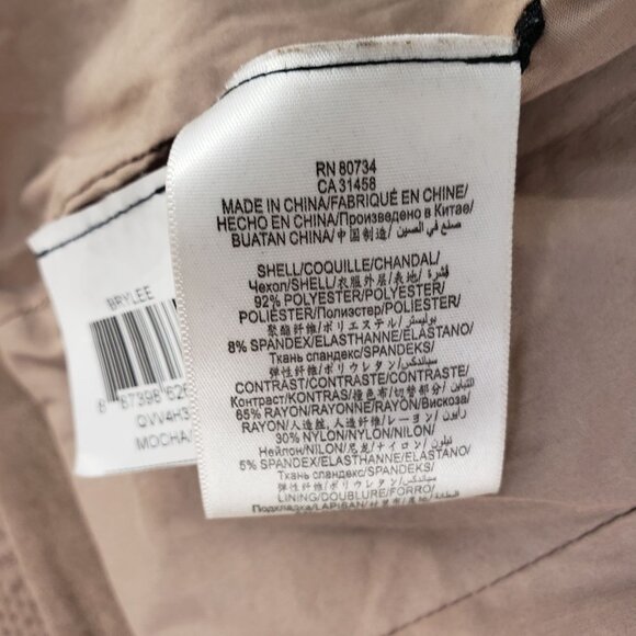 BCBGMAXAZRIA Tan Faux Suede Fringe Moto Jacket With Zipper Womens Size S - Picture 11 of 11